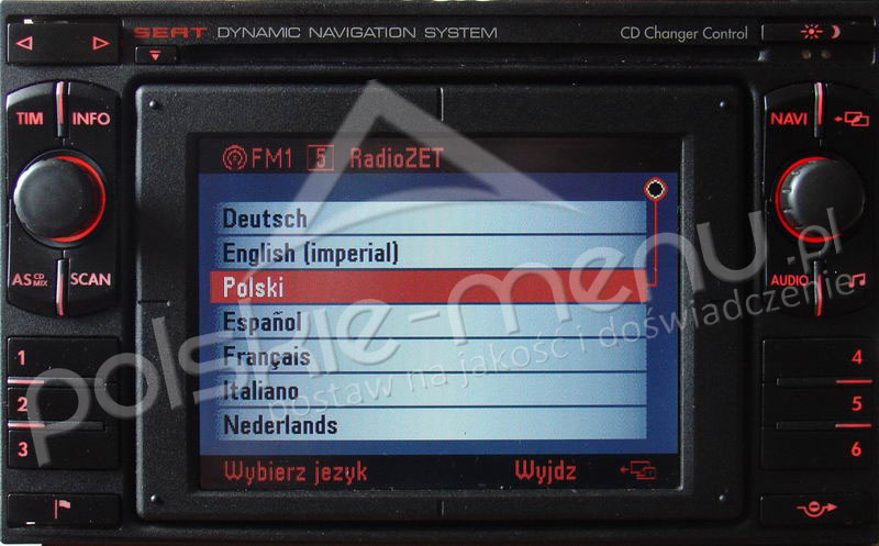 MFD1 CD/DX Polskie Menu Serwis Nawigacji